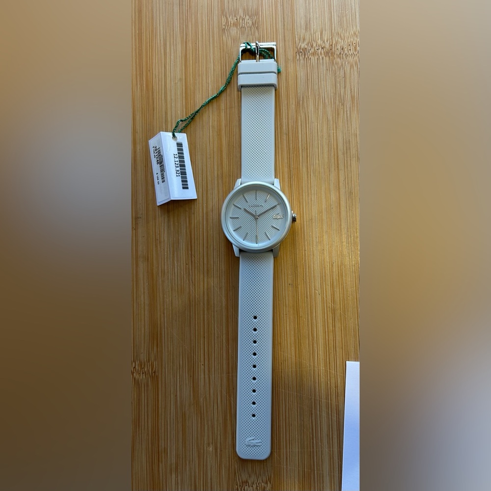 Lacoste Watch 42mm Silver Grey Face & Light Grey Silicone Band - Picture 5 of 6